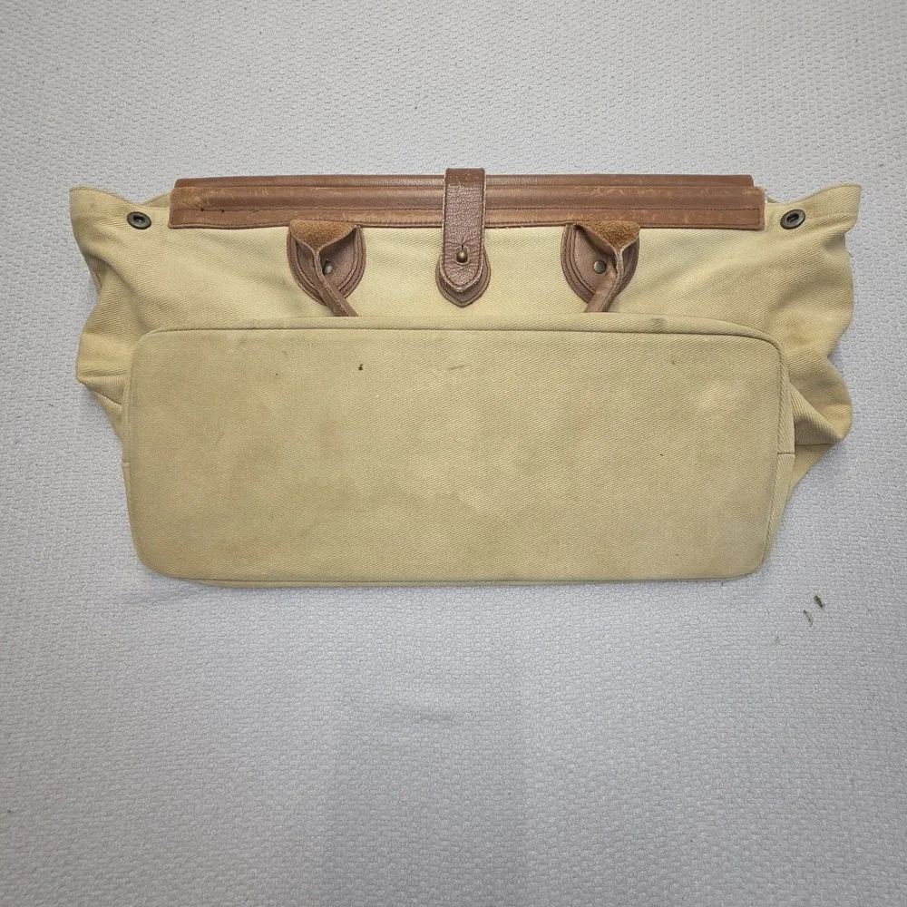 Vintage 80s Banana Republic Canvas Leather Doctor Bag Safari Travel Duffel
